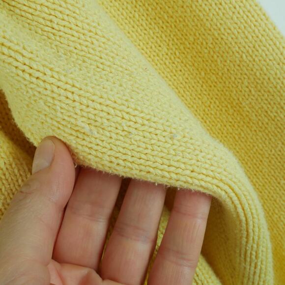 Vintage Men's XL Sweater Butter Yellow 90s Cotton Crewneck Preppy Grandpa Golf - Picture 3 of 6